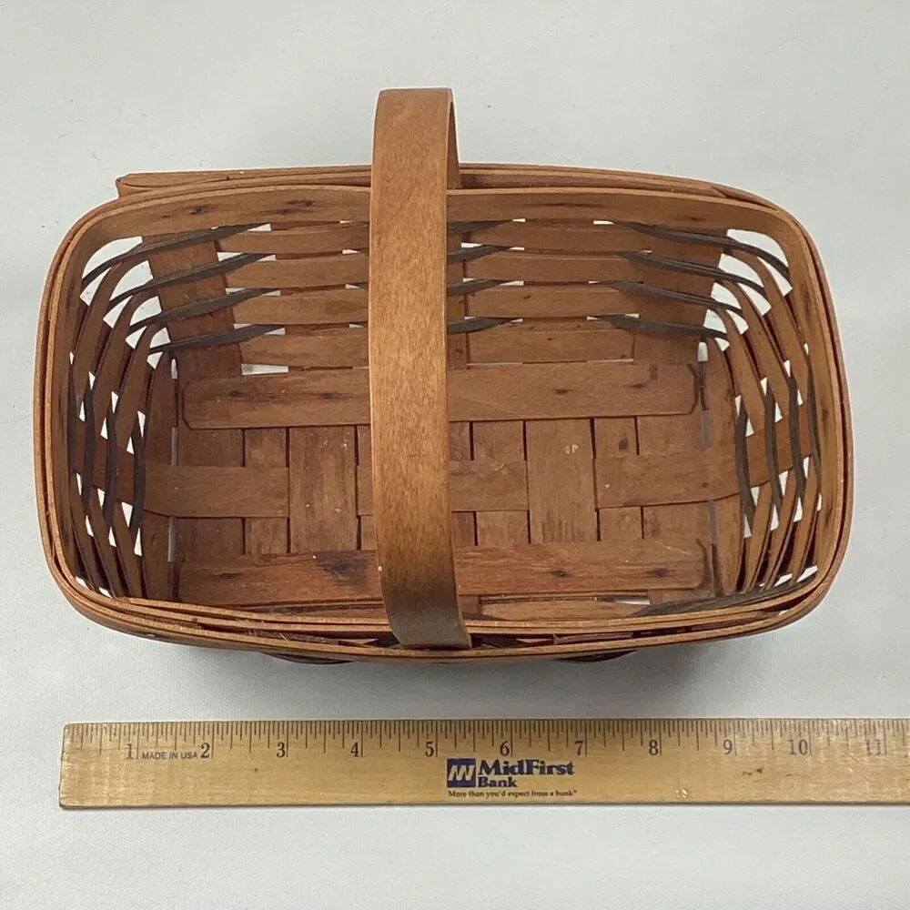 Vintage Longaberger Rectangle Fixed Handle Candle Basket 1994